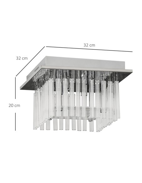 HOMCOM Modern Raindrop K9 Crystal Chandelier, 32W x 20H cm B31-418V00SR - pic 25730 | FastDaddyshop