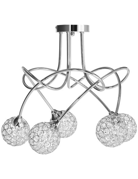 HOMCOM Modern Crystal Ball Chandelier, Ceiling Light, Silver B31-430V00SR - pic 25737 | FastDaddyshop