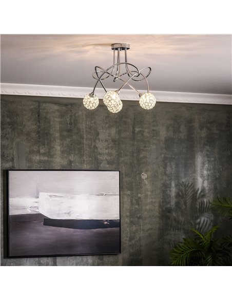 HOMCOM Modern Crystal Ball Chandelier, Ceiling Light, Silver B31-430V00SR - pic 25738 | FastDaddyshop