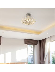HOMCOM 3 Lights Modern Style Crystal Ceiling Chandelier, D40 X 28H cm B31-001 2