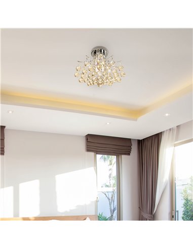 HOMCOM 3 Lights Modern Style Crystal Ceiling Chandelier, D40 X 28H cm B31-001