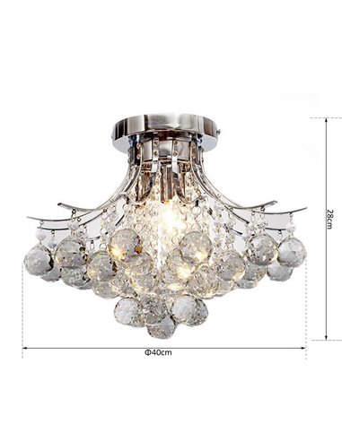 HOMCOM 3 Lights Modern Style Crystal Ceiling Chandelier, D40 X 28H cm B31-001