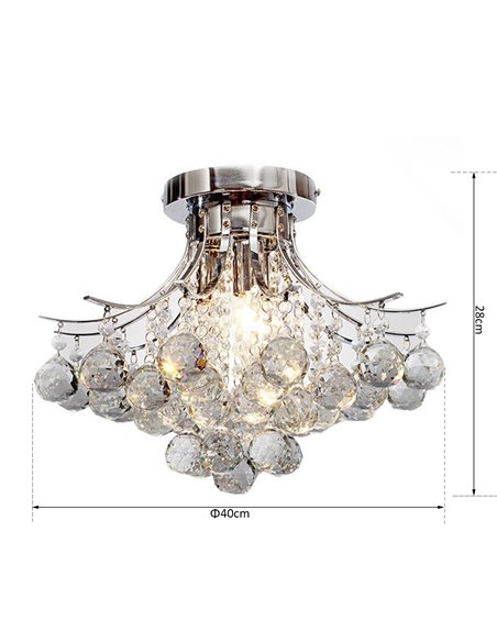 HOMCOM 3 Lights Modern Style Crystal Ceiling Chandelier, D40 X 28H cm B31-001 - pic 25748 | FastDaddyshop