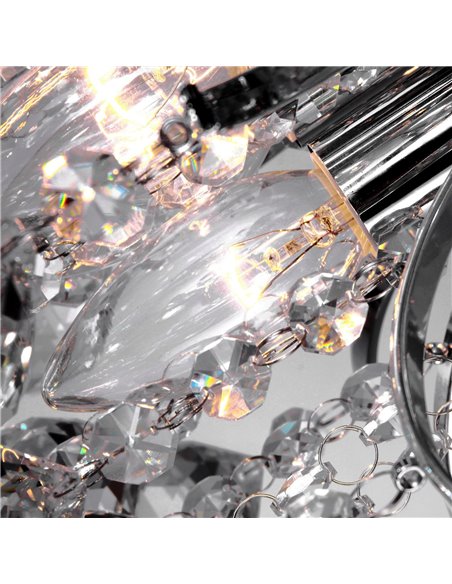HOMCOM 3 Lights Mordern Style Ceiling Chandelier Pendant Crystal Light w/ Transparent K9 Crystal Droplets D40 X 28H (CM) - pic 25753 | FastDaddyshop