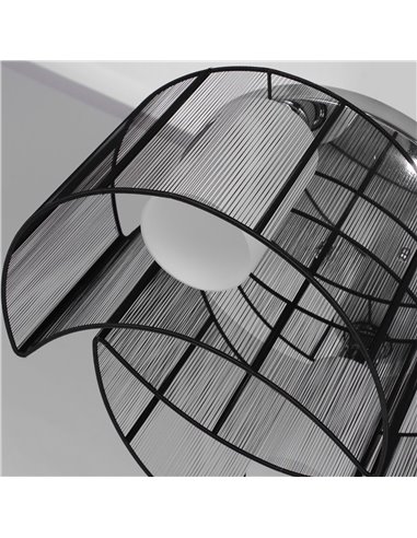 HOMCOM Metal Ceiling Light Chandelier, Ф40x25H cm, Chrome/Fabric, Black B31-003