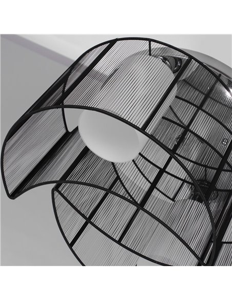 HOMCOM Metal Ceiling Light Chandelier, Ф40x25H cm, Chrome/Fabric, Black B31-003 - pic 25762 | FastDaddyshop