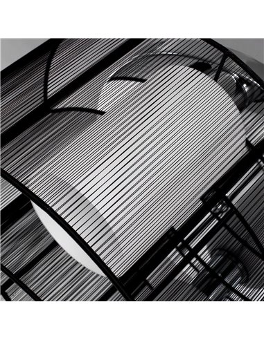 HOMCOM Metal Ceiling Light Chandelier, Ф40x25H cm, Chrome/Fabric, Black B31-003