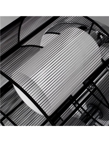 HOMCOM Metal Ceiling Light Chandelier, Ф40x25H cm, Chrome/Fabric, Black B31-003 - pic 25763 | FastDaddyshop