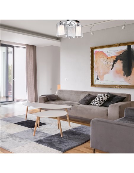 HOMCOM Modern Design Mini Style Flush Mount Ceiling Light White B31-004 - pic 25765 | FastDaddyshop