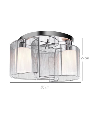 HOMCOM Modern Design Mini Style Flush Mount Ceiling Light White B31-004
