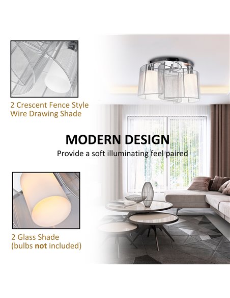 HOMCOM Modern Design Mini Style Flush Mount Ceiling Light White B31-004 - pic 25767 | FastDaddyshop