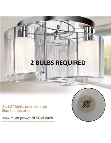HOMCOM Modern Design Mini Style Flush Mount Ceiling Light White B31-004