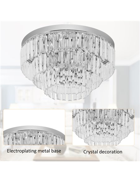 HOMCOM Round Crystal Ceiling Light, 7 Lights Chandelier B31-063 - pic 25776 | FastDaddyshop
