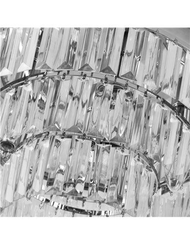 HOMCOM Round Crystal Ceiling Light, 7 Lights Chandelier B31-063