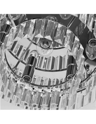 HOMCOM Round Crystal Ceiling Light, 7 Lights Chandelier B31-063