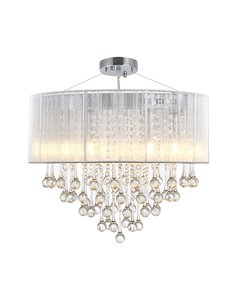 HOMCOM Elegant Modern Crystallite Ceiling Chandelier, Silver, Ф54 x 40cm B31-181SR