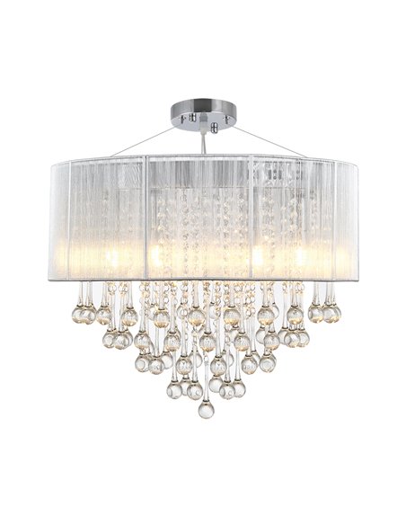 HOMCOM Elegant Modern Crystallite Ceiling Chandelier, Silver, Ф54 x 40cm B31-181SR - pic 25782 | FastDaddyshop