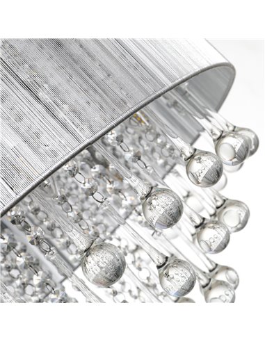 HOMCOM Elegant Modern Crystallite Ceiling Chandelier, Silver, Ф54 x 40cm B31-181SR