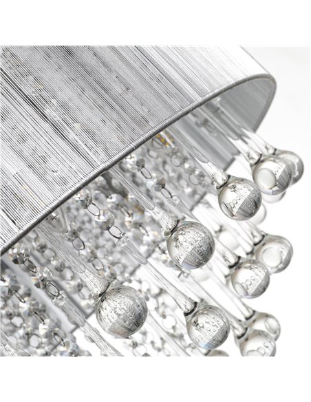 HOMCOM Elegant Modern Crystallite Ceiling Chandelier, Silver, Ф54 x 40cm B31-181SR - pic 25788 | FastDaddyshop