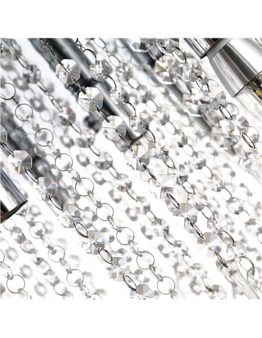 HOMCOM Elegant Modern Crystallite Ceiling Chandelier, Silver, Ф54 x 40cm B31-181SR