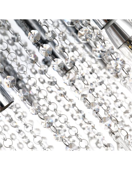 HOMCOM Elegant Modern Crystallite Ceiling Chandelier, Silver, Ф54 x 40cm B31-181SR - pic 25789 | FastDaddyshop