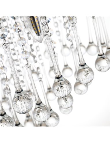 HOMCOM Elegant Modern Crystallite Ceiling Chandelier, Silver, Ф54 x 40cm B31-181SR