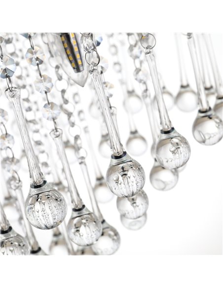 HOMCOM Elegant Modern Crystallite Ceiling Chandelier, Silver, Ф54 x 40cm B31-181SR - pic 25790 | FastDaddyshop