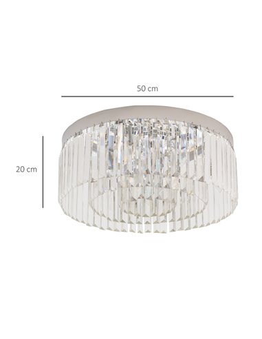 HOMCOM Modern Crystal Chandelier with 10 Lights B31-298