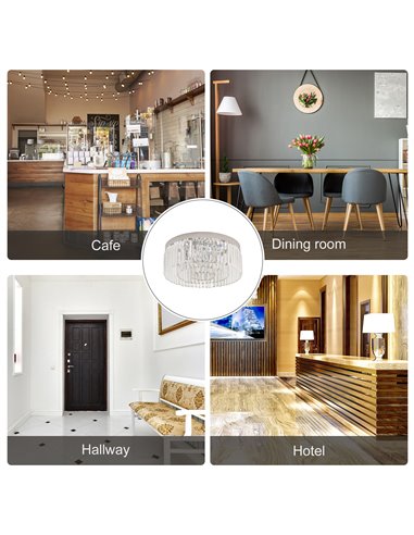 HOMCOM Crystal Ceiling Light Modern Chandeliers w/ Stainless Steel Base 10 Lights Elegant Flush Mount Ceiling Lighting