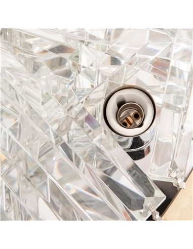 HOMCOM Crystal Ceiling Light Modern Chandeliers w/ Stainless Steel Base 10 Lights Elegant Flush Mount Ceiling Lighting