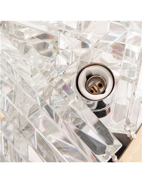 HOMCOM Crystal Ceiling Light Modern Chandeliers w/ Stainless Steel Base 10 Lights Elegant Flush Mount Ceiling Lighting - pic 25816 | FastDaddyshop