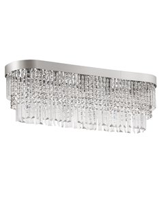 HOMCOM Modern Raindrop Crystal Chandelier, Linear Hanging Lighting, Silver B31-303