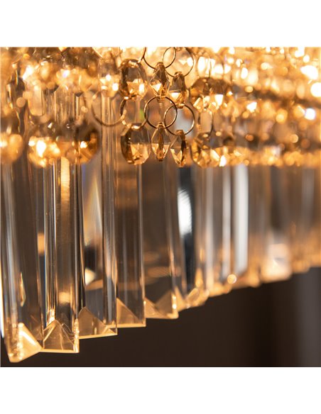 HOMCOM Modern Raindrop Crystal Chandelier, Linear Hanging Lighting, Silver B31-303 - pic 25825 | FastDaddyshop