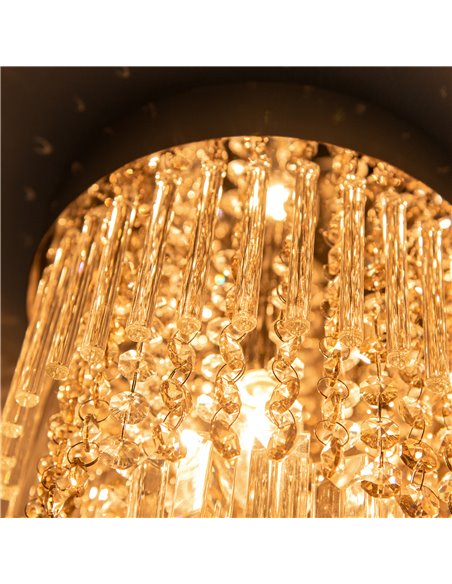 HOMCOM Modern Raindrop Crystal Chandelier, Linear Hanging Lighting, Silver B31-303 - pic 25826 | FastDaddyshop