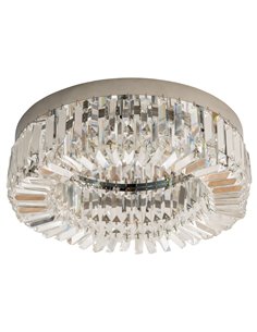 HOMCOM Crystal Ceiling Light, Modern Chandelier with Crystal Decorations, Silver B31-300