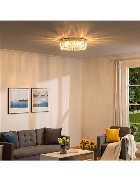 HOMCOM Crystal Ceiling Light, Modern Chandelier with Crystal Decorations, Silver B31-300 - pic 25828 | FastDaddyshop