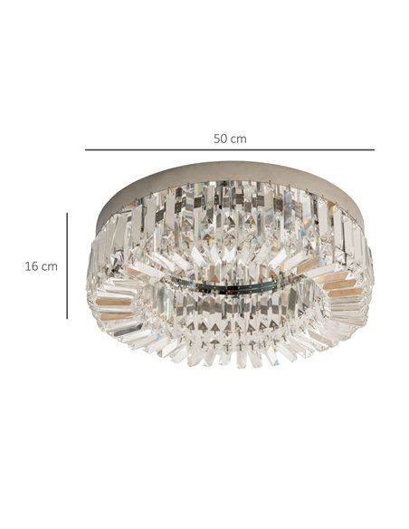 HOMCOM Crystal Ceiling Light, Modern Chandelier with Crystal Decorations, Silver B31-300 - pic 25829 | FastDaddyshop