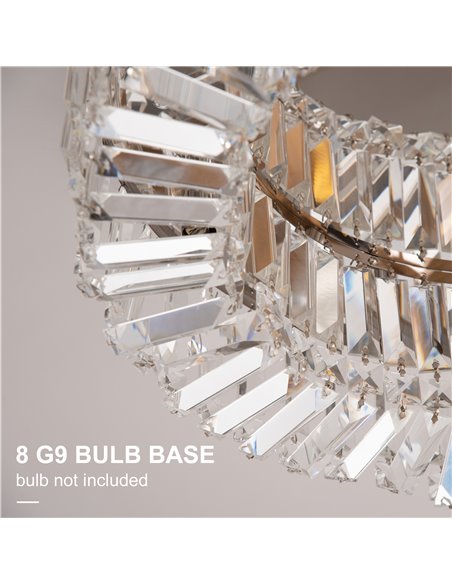 HOMCOM Crystal Ceiling Light, Modern Chandelier with Crystal Decorations, Silver B31-300 - pic 25830 | FastDaddyshop