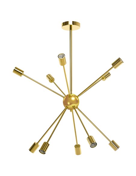 HOMCOM Modern Sputnik Ceiling Lights, 10-Light Chandelier, Gold Tone B31-431V00GD - pic 25836 | FastDaddyshop