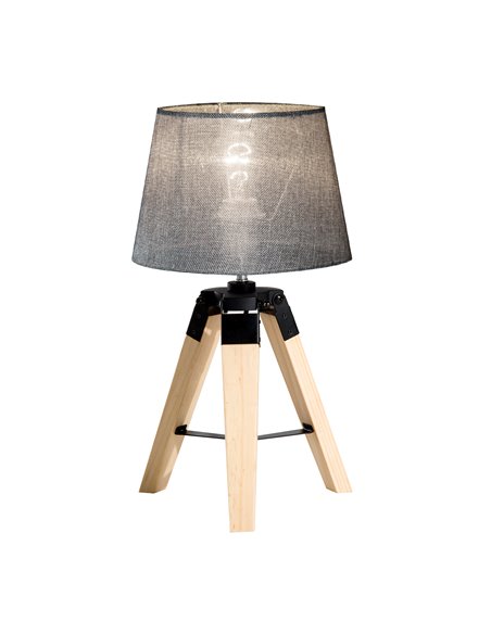 HOMCOM Wooden Tripod Table Lamp with E27 Bulb Base, Grey Shade B31-016GY - pic 25845 | FastDaddyshop