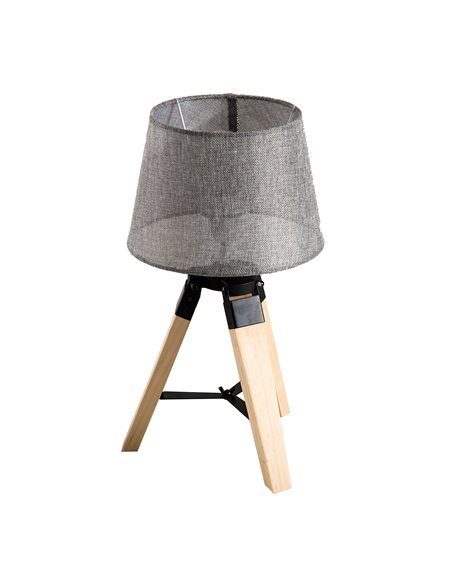 HOMCOM Wooden Tripod Table Lamp with E27 Bulb Base, Grey Shade B31-016GY - pic 25850 | FastDaddyshop
