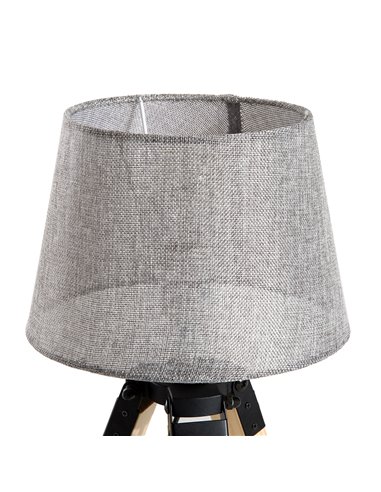HOMCOM Wooden Tripod Table Lamp with E27 Bulb Base, Grey Shade B31-016GY