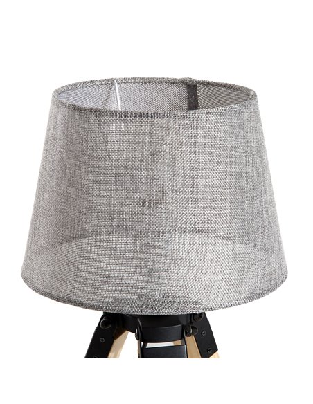 HOMCOM Wooden Tripod Table Lamp with E27 Bulb Base, Grey Shade B31-016GY - pic 25852 | FastDaddyshop