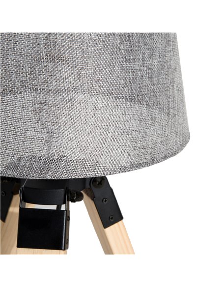 HOMCOM Wooden Tripod Table Lamp with E27 Bulb Base, Grey Shade B31-016GY - pic 25853 | FastDaddyshop