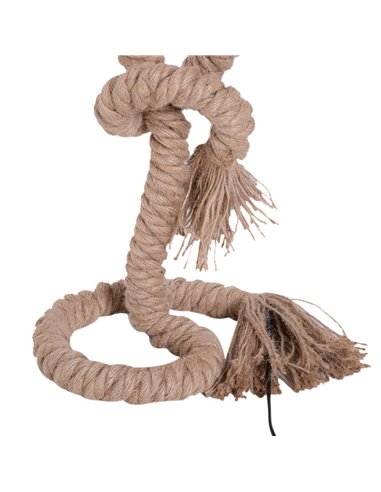 HOMCOM Table Lamp Bedside Light Indispensable Nautical Twisted Rope Glow E27 Bedroom Living Room Beige