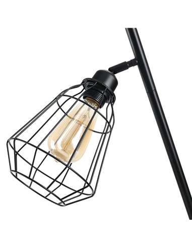 HOMCOM Retro Practical Tree Floor Lamp 3 Angle Adjustable Lampshade Steel Base for Living Room Bedroom Office Black 165cm