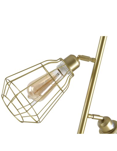 HOMCOM Retro Practical Tree Floor Lamp 3 Angle Adjustable Lampshade Steel Base for Living Room Bedroom Office Gold 165cm