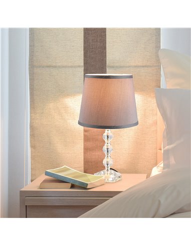 HOMCOM Crystallite Table Lamp with Fabric Lampshade Switch B31-186