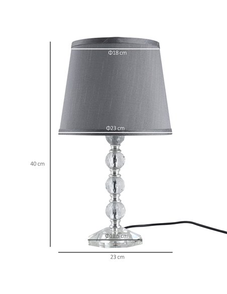 HOMCOM Crystallite Table Lamp with Fabric Lampshade Switch B31-186 - pic 25883 | FastDaddyshop