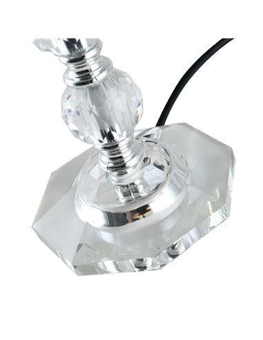 HOMCOM Crystallite Table Lamp w/ Fabric Lampshade Switch Beautiful Glass Elegant Reflective Home Bedroom Furnishing Freestanding